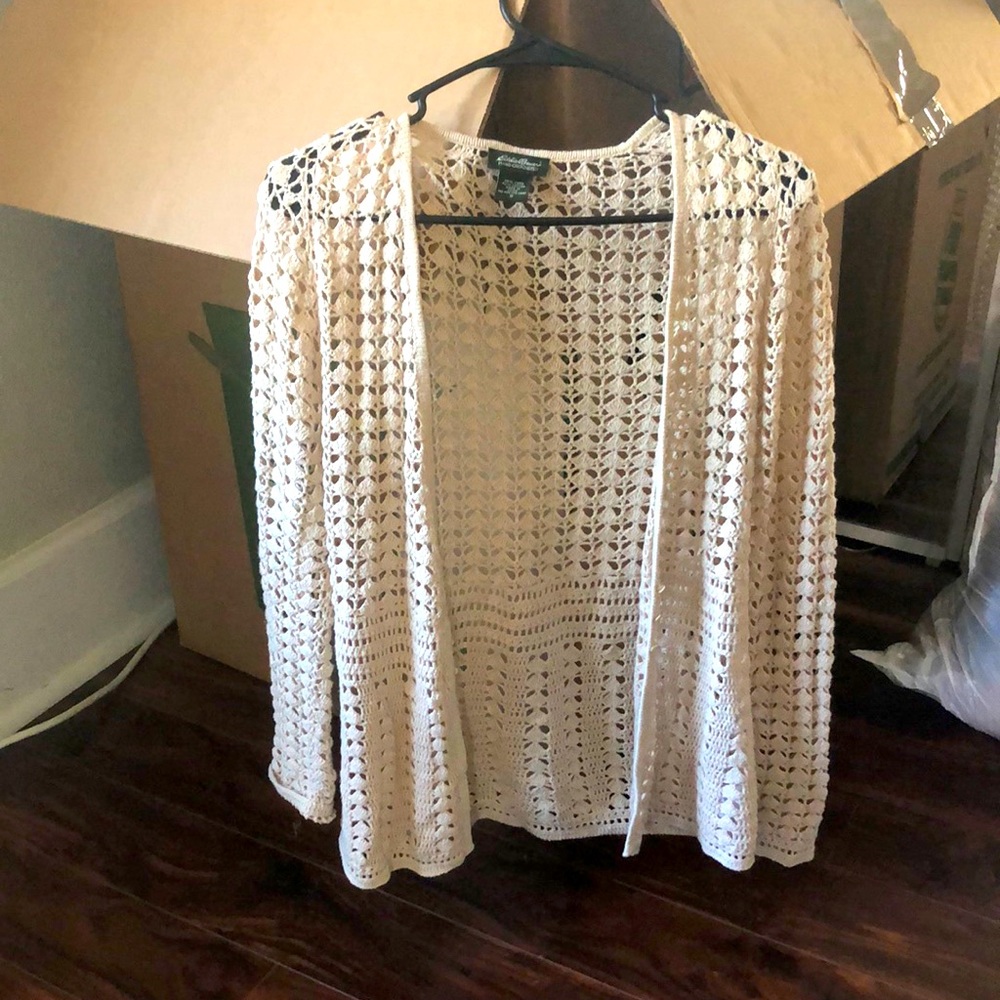 Eddie Bauer crochet cardigan